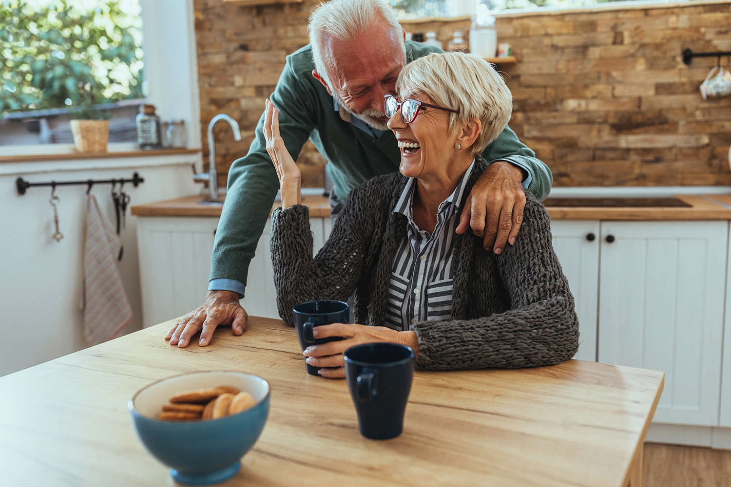 Happy seniors at home