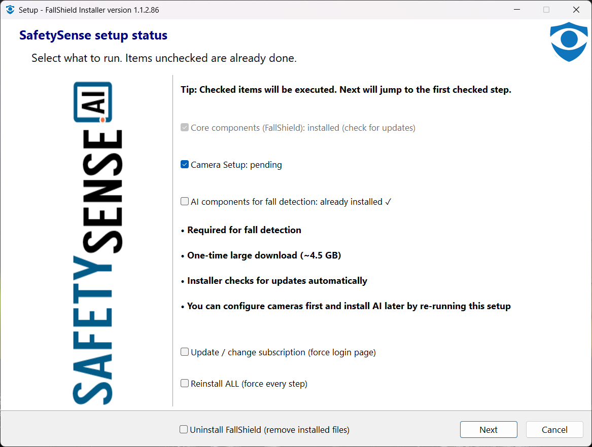 FallShield installer welcome page