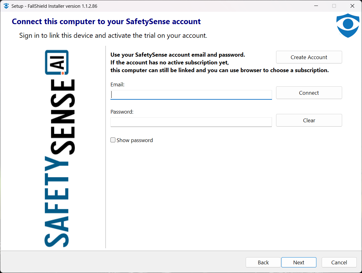 Account connection page